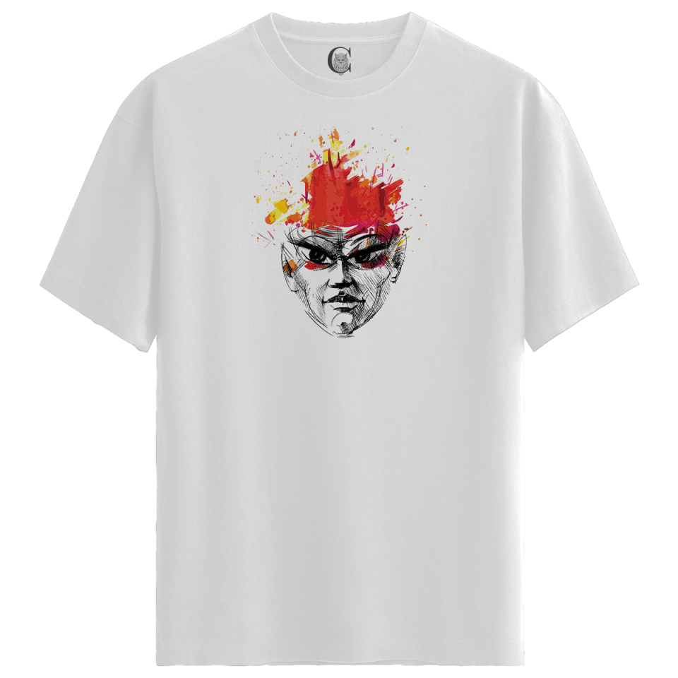 Fire Head - %100 Pamuklu Kadın Beyaz Tişört - Premium Quality