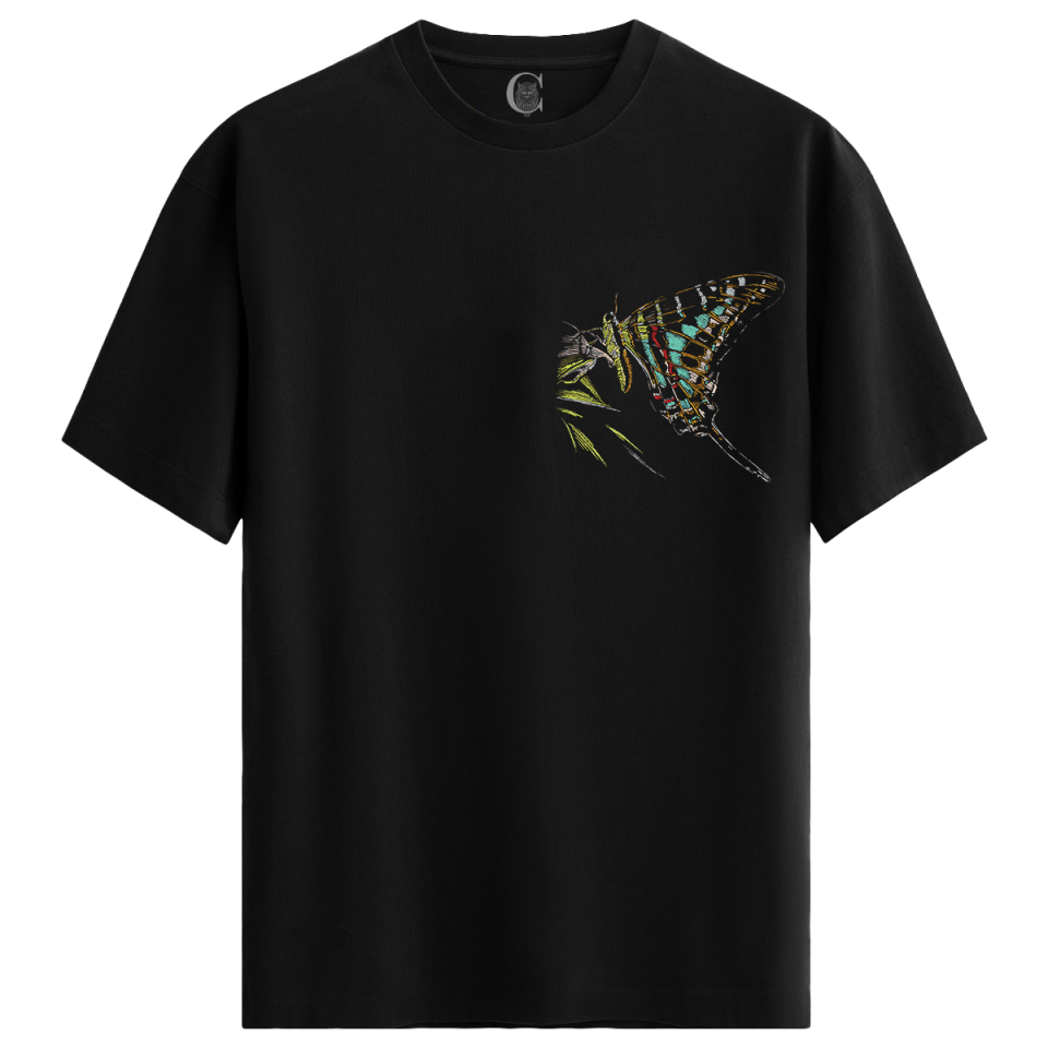 Colorful Cadence - %100 Pamuklu Kadın Siyah Tişört - Premium Quality