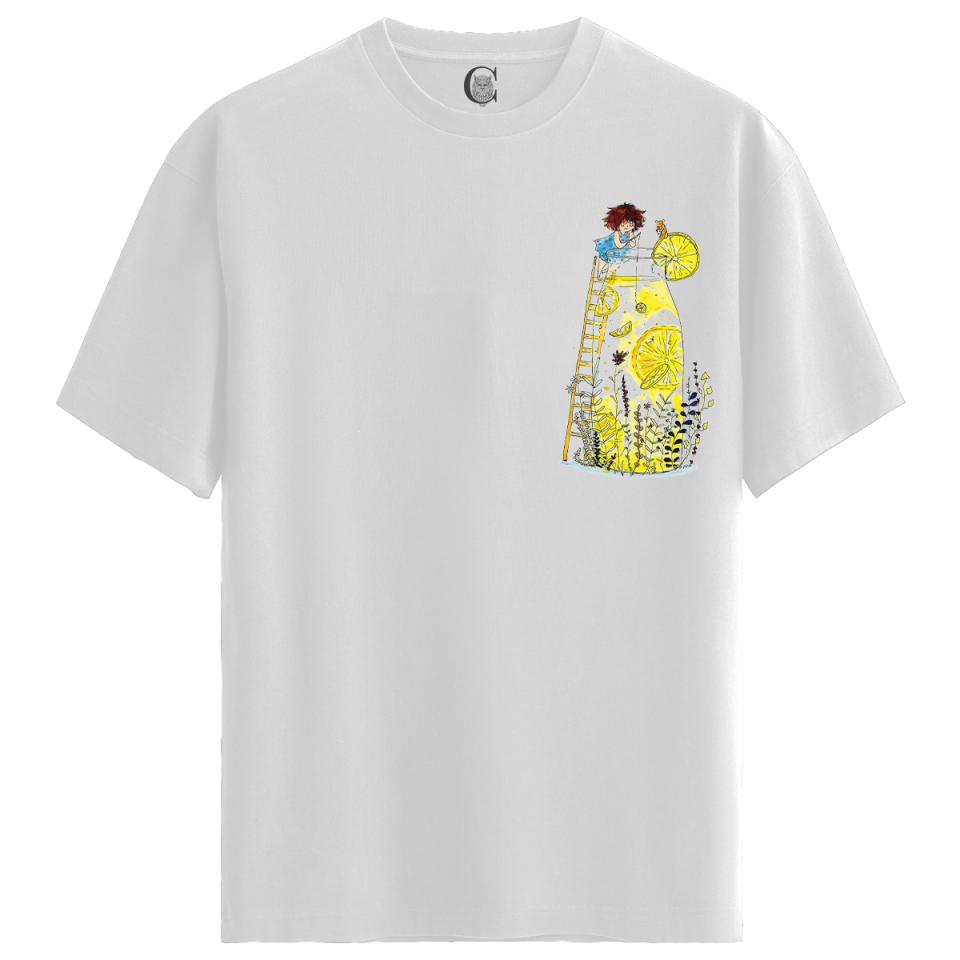Lemon Elixir - %100 Pamuklu Kadın Beyaz Tişört - Premium Quality