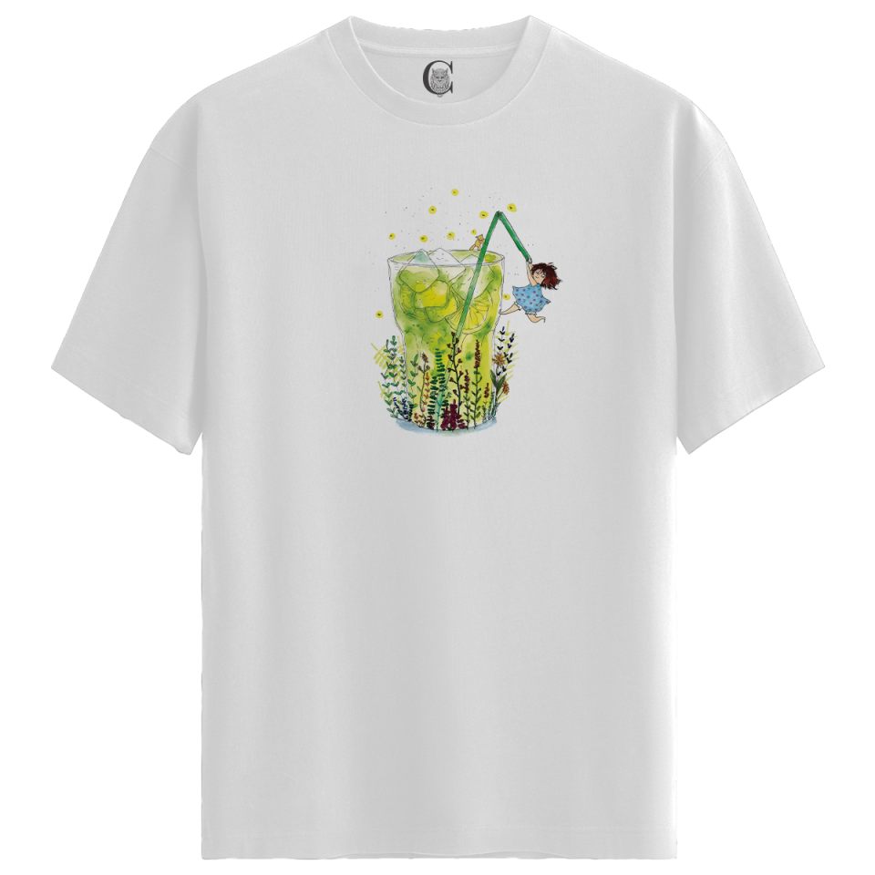 Lemonade Dream - %100 Pamuklu Kadın Beyaz Tişört - Premium Quality