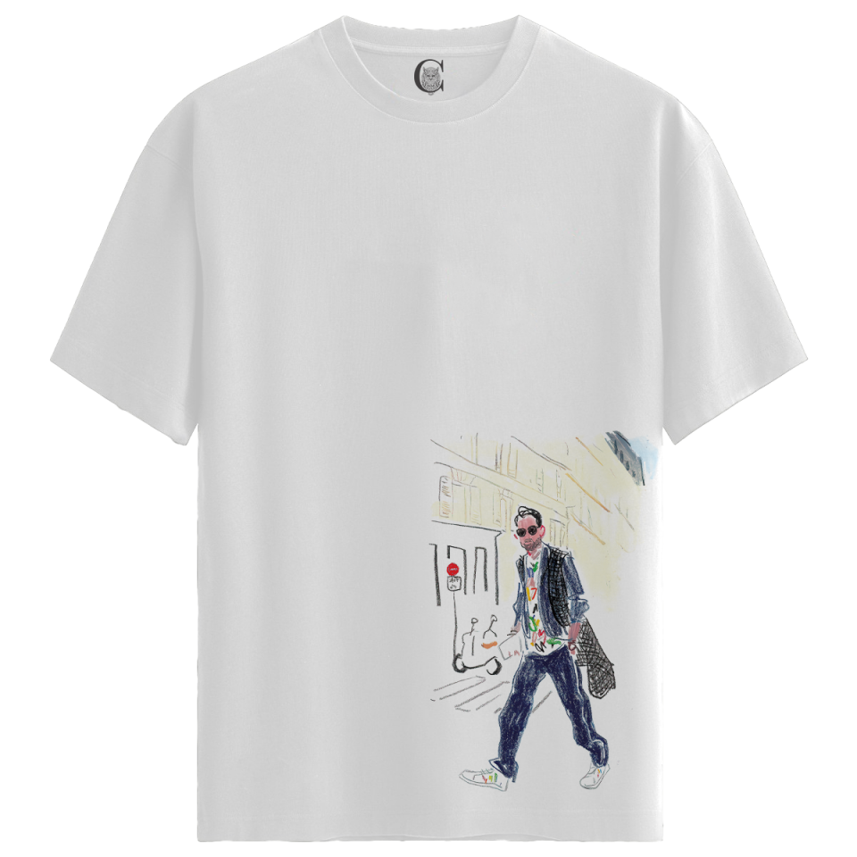 Street Style - %100 Pamuklu Erkek Beyaz Tişört - Premium Quality