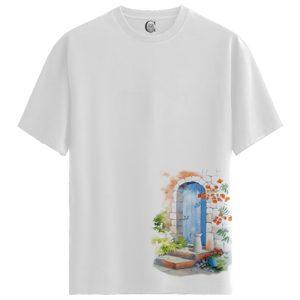 Blue Door - %100 Pamuklu Erkek Beyaz Tişört - Premium Quality