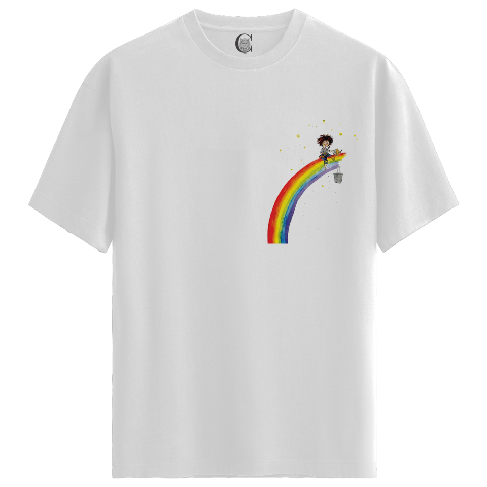 Rainbow Dream - %100 Pamuklu Kadın Beyaz Tişört - Premium Quality
