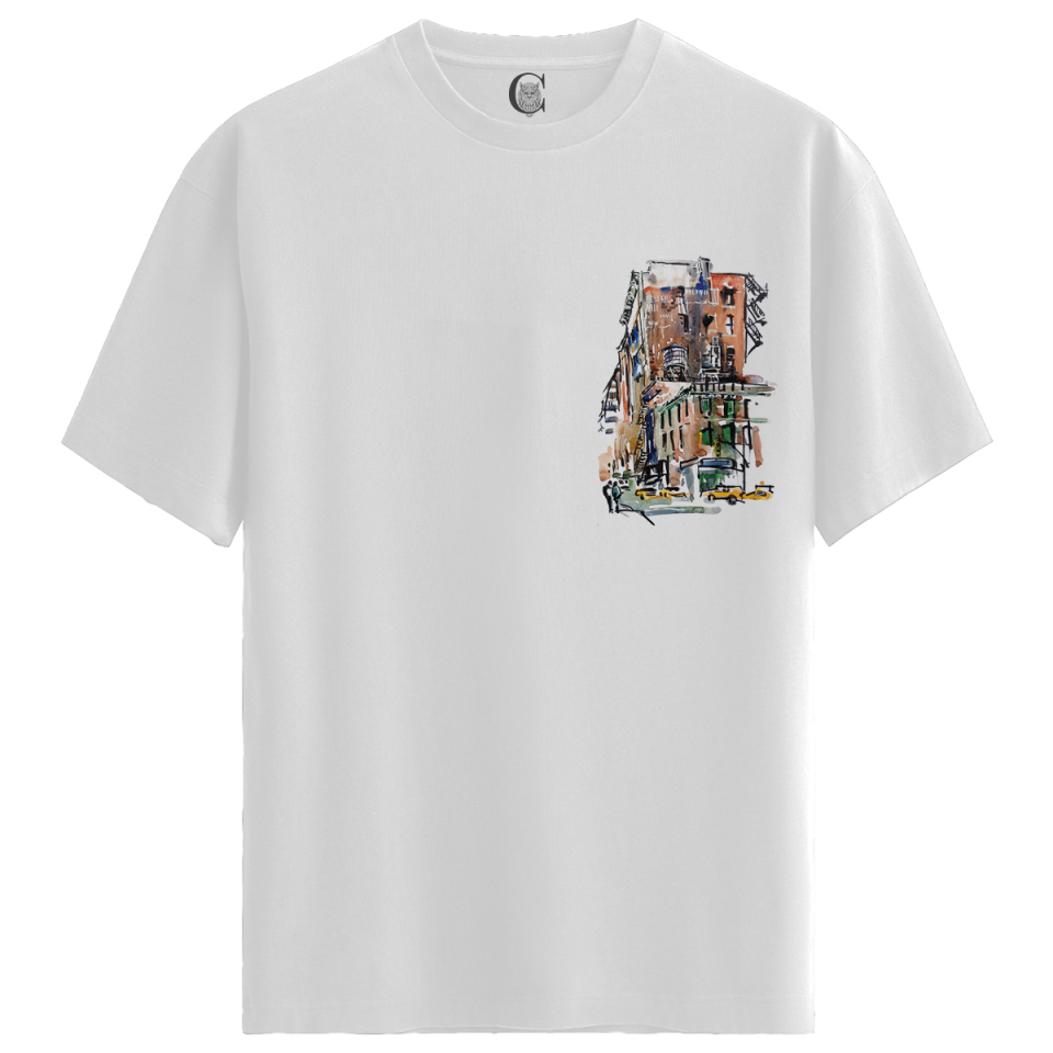 Urban Vibes - %100 Pamuklu Erkek Beyaz Tişört - Premium Quality