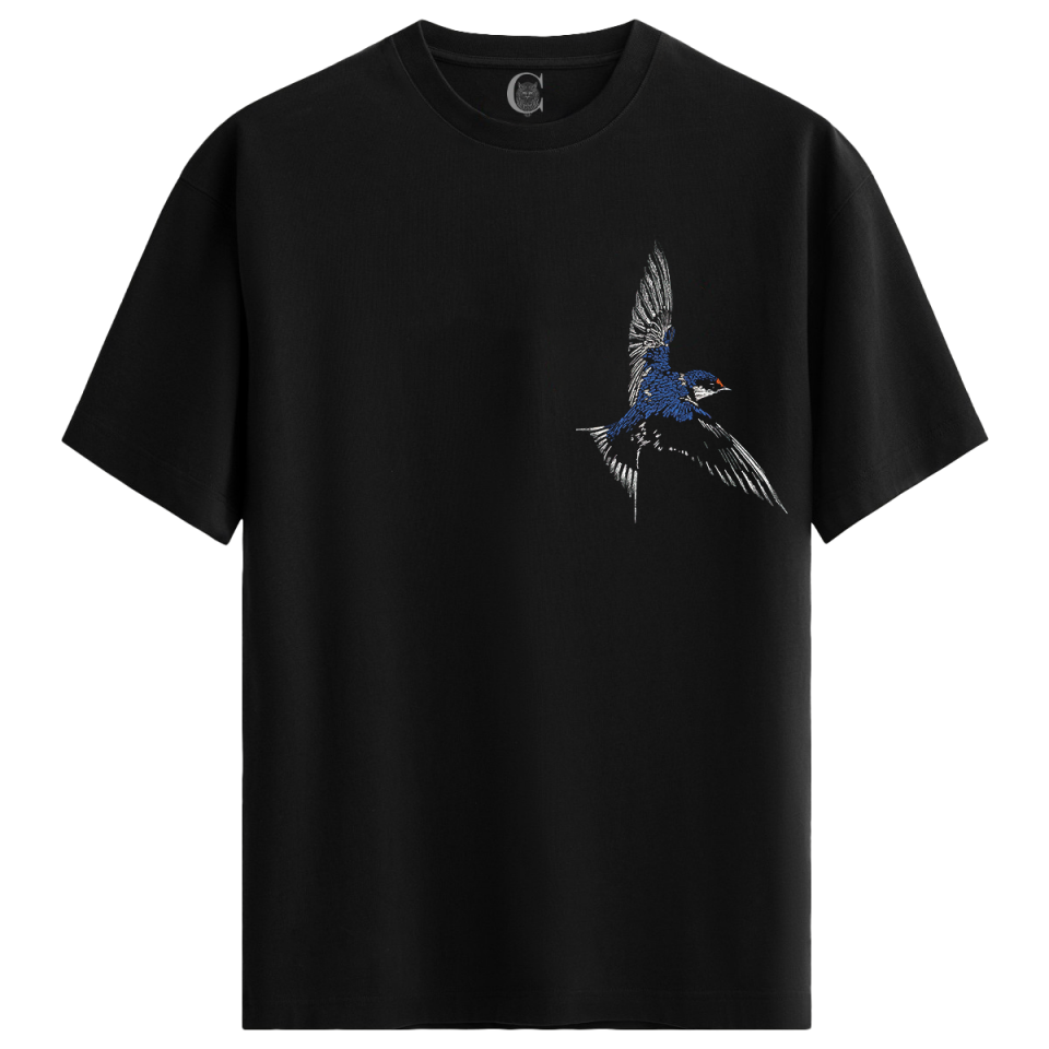 Swift Flight %100 Pamuklu Erkek Siyah Tişört - Premium Quality