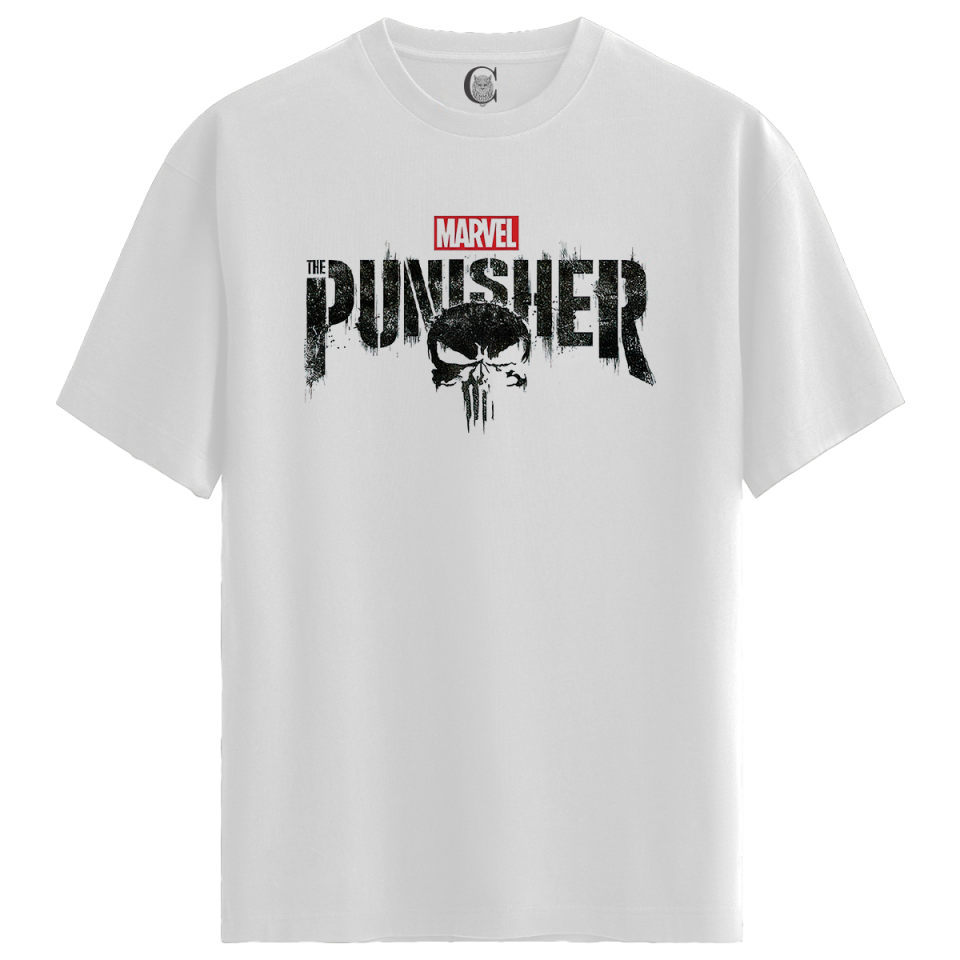 The Punisher - %100 Pamuklu Erkek Beyaz Tişört - Premium Quality