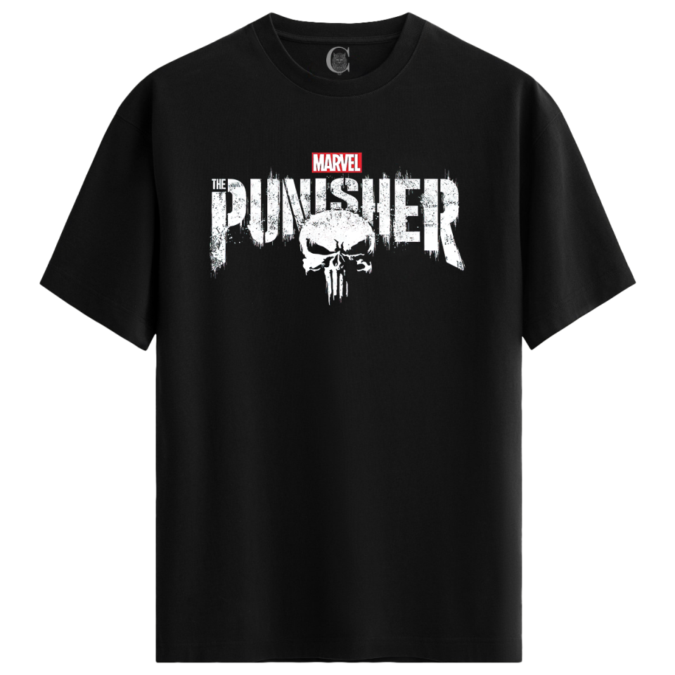 The Punisher - %100 Pamuklu Erkek Siyah Tişört - Premium Quality