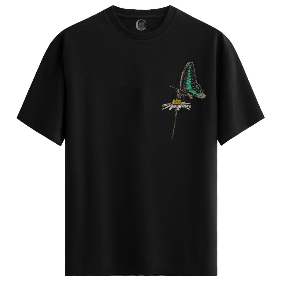 Ink Butterfly %100 Pamuklu Erkek Siyah Tişört - Premium Quality