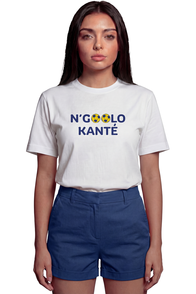 ''N'Goolo Kanté'' Futbol Temalı Baskılı %100 Pamuk Rahat Kesim Premium Kadın Taraftar Tişört