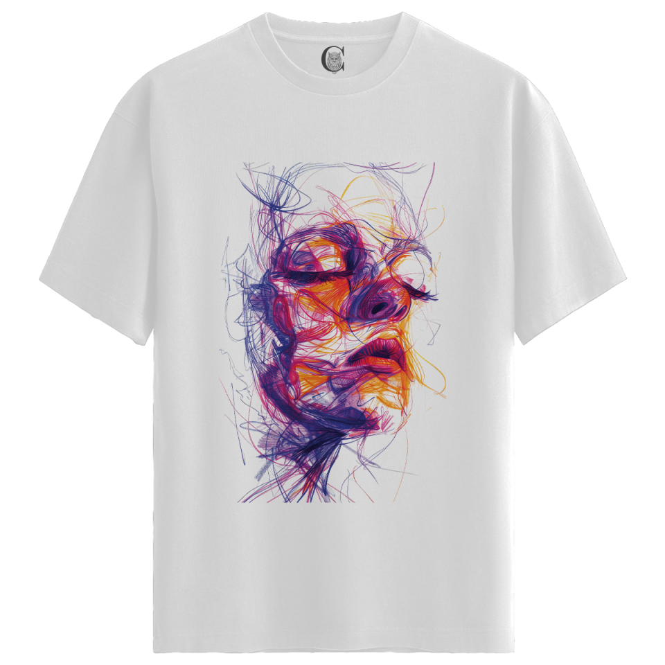 Neon Flow - %100 Pamuklu Erkek Beyaz Tişört - Premium Quality