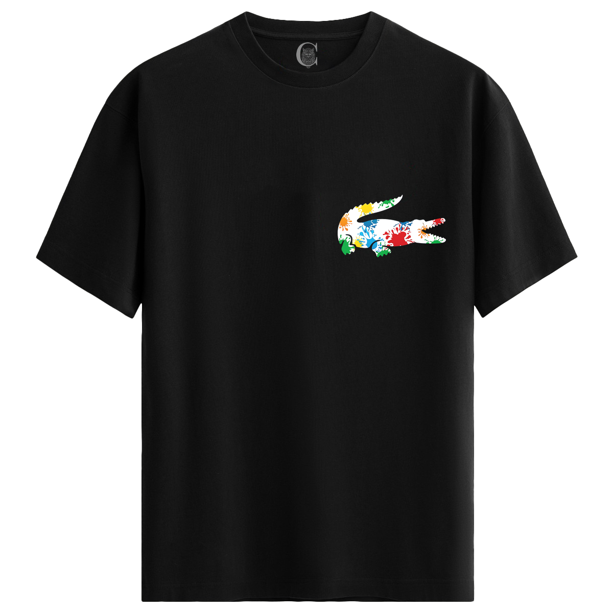 Color Gator - %100 Pamuklu Kadın Siyah Tişört - Premium Quality