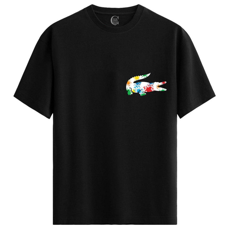 Color Gator - %100 Pamuklu Kadın Siyah Tişört - Premium Quality