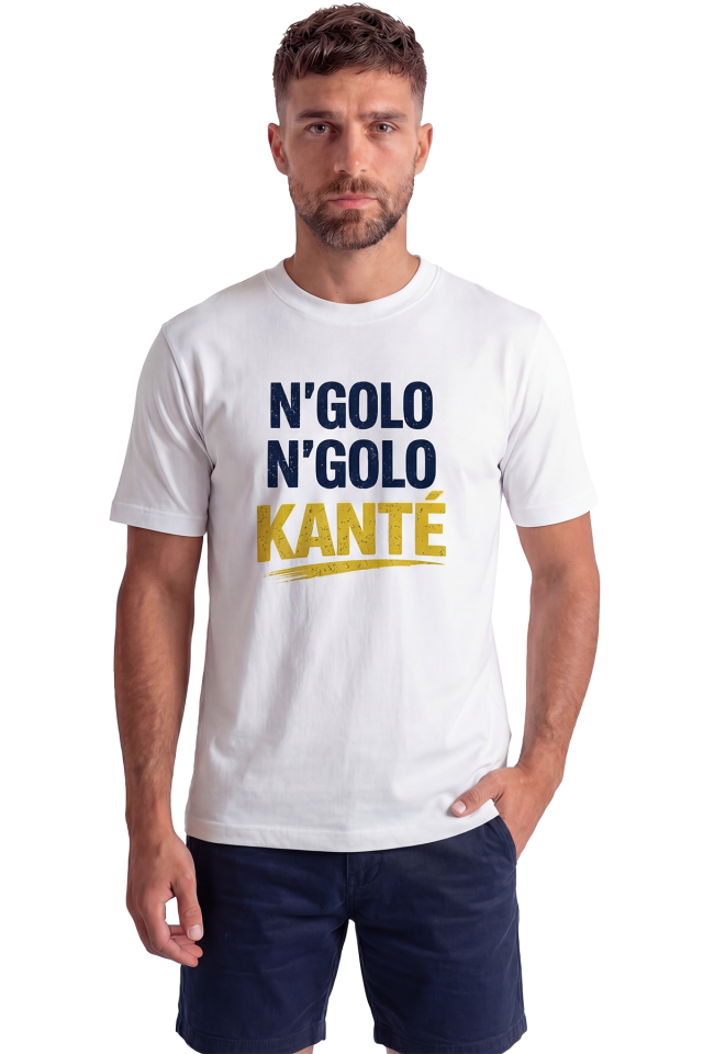 ''N'Golo N'Golo Kanté'' Tezahürat Temalı Baskılı %100 Pamuk Rahat Kesim Premium Erkek Tişört