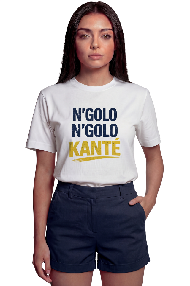 ''N'Golo N'Golo Kanté'' Tezahürat Temalı Baskılı %100 Pamuk Rahat Kesim Premium Kadın Tişört