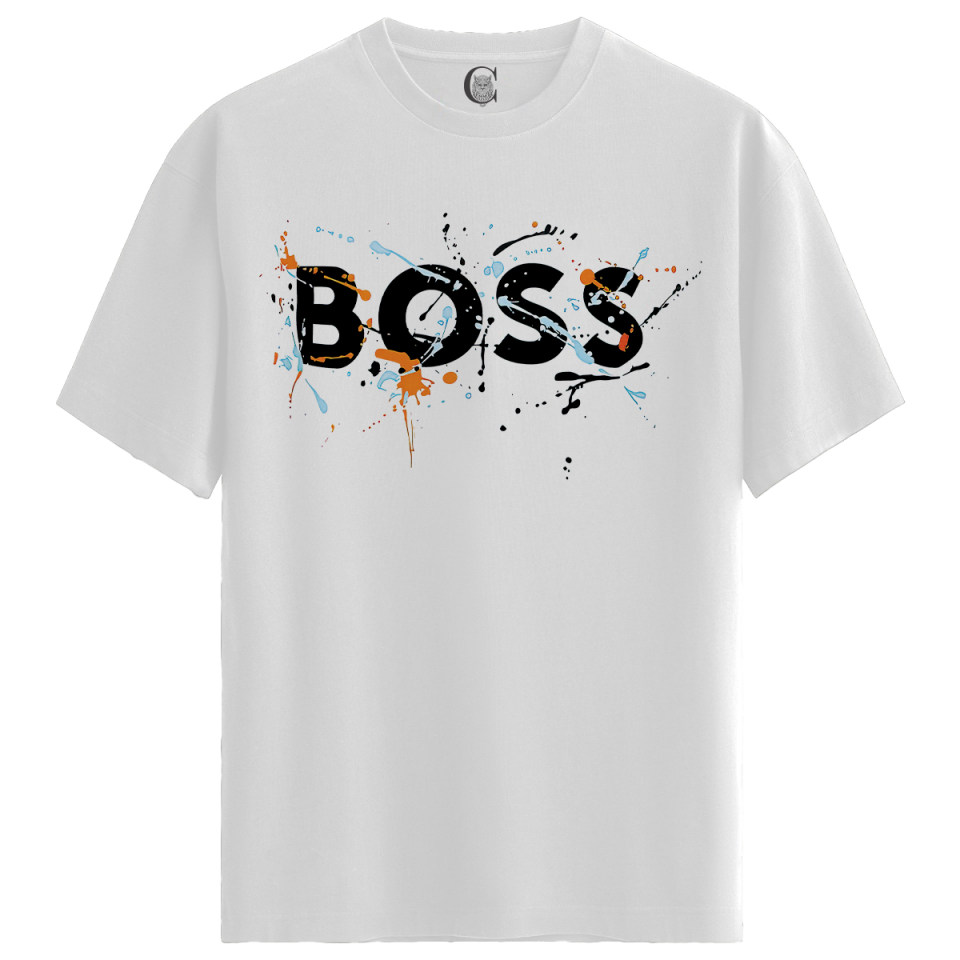 Ink Boss - %100 Pamuklu Erkek Beyaz Tişört - Premium Quality