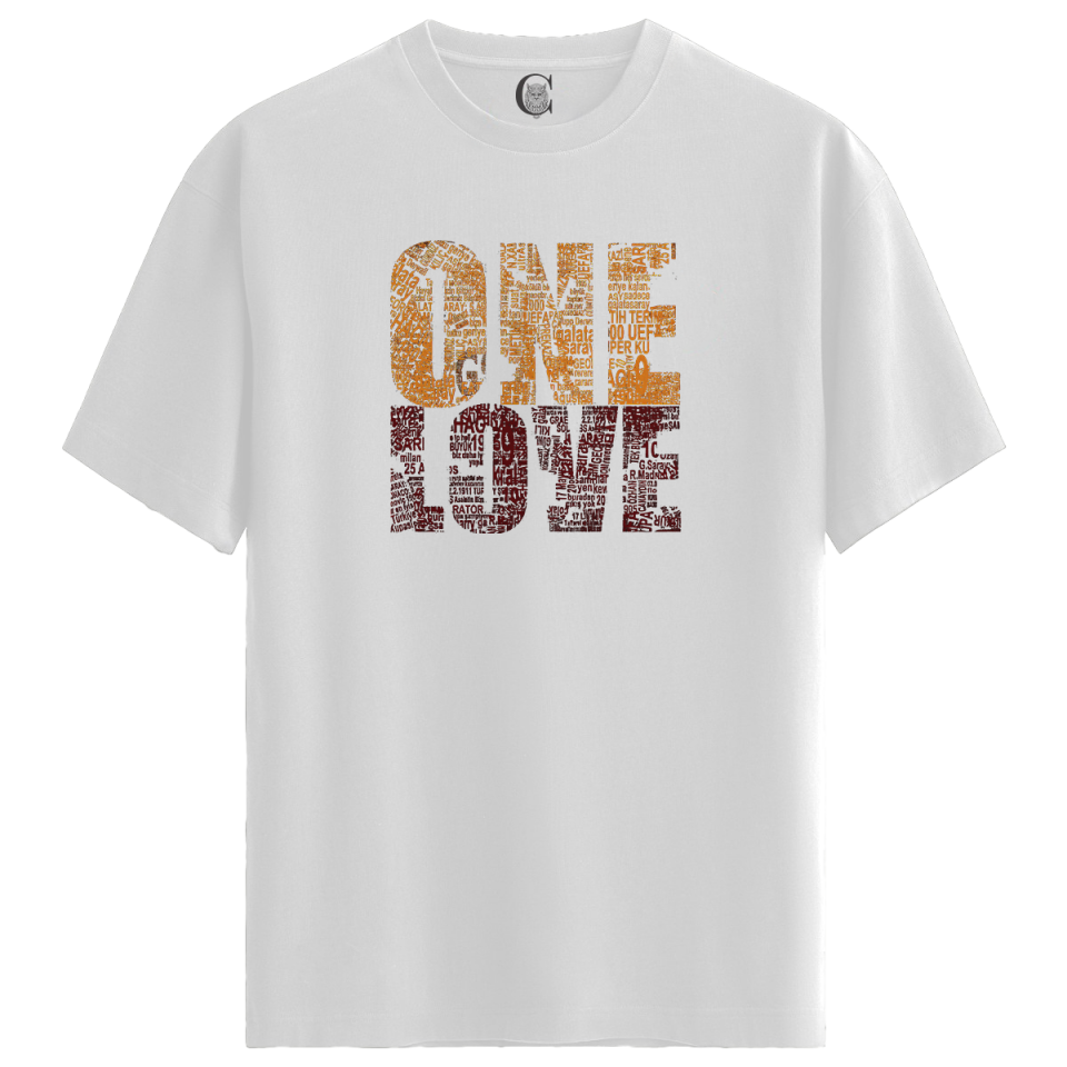 CimBom Love - %100 Pamuklu Erkek Beyaz Tişört - Premium Quality
