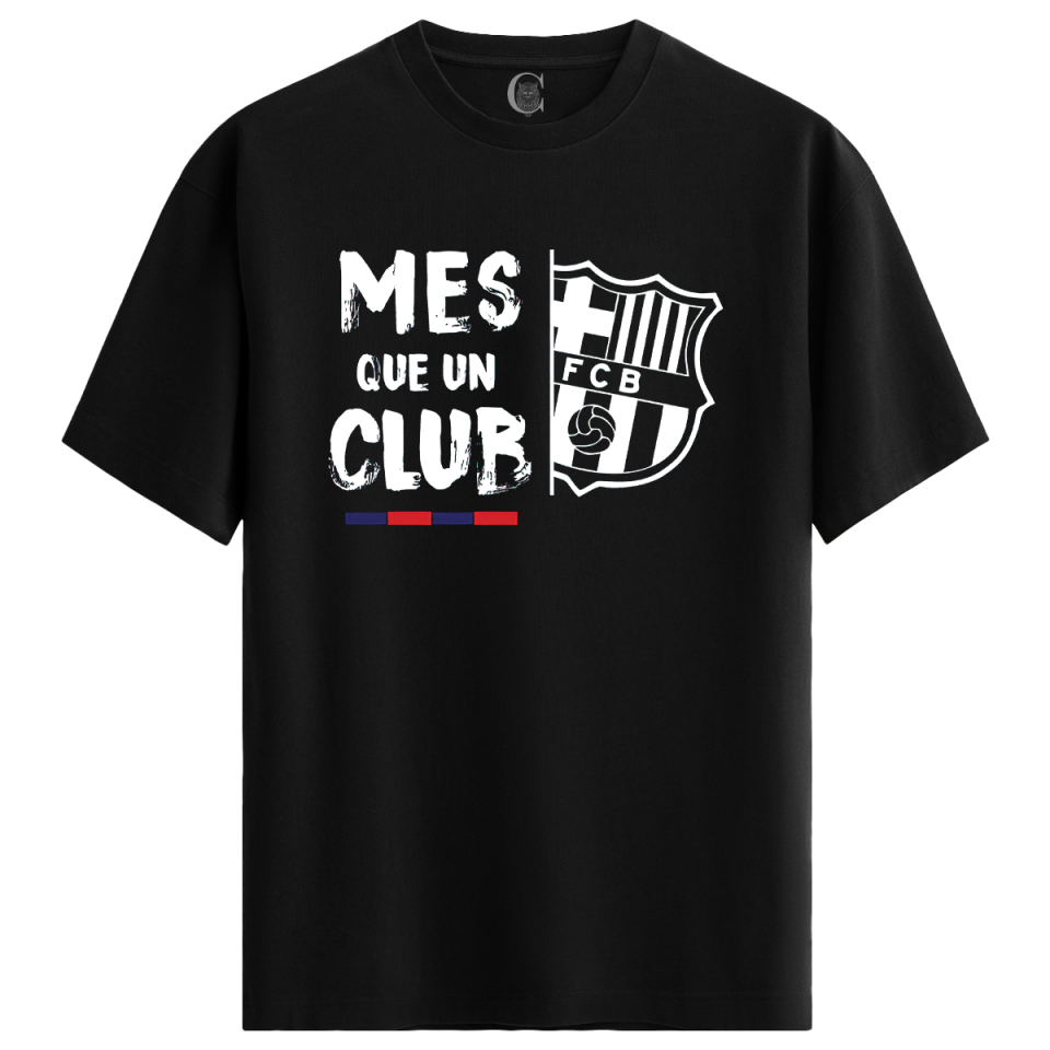 Barça Spirit - %100 Pamuklu Erkek Siyah Tişört - Premium Quality