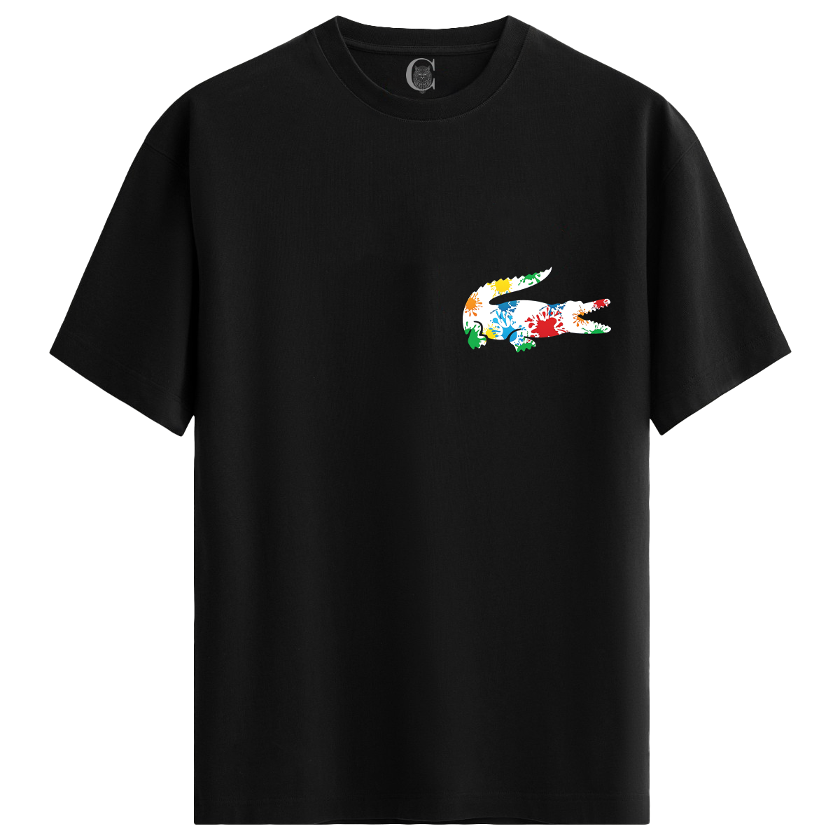 Color Gator - %100 Pamuklu Erkek Siyah Tişört - Premium Quality