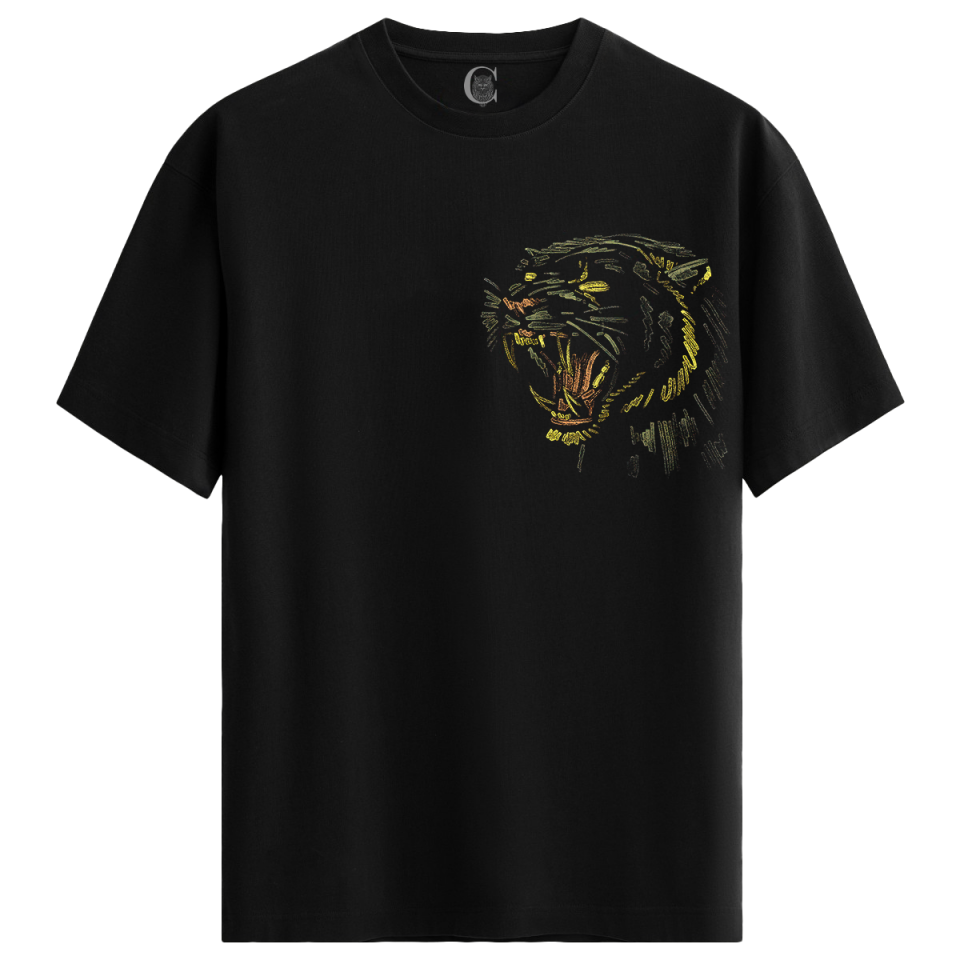 Roaring Beast %100 Pamuklu Kadın Siyah Tişört - Premium Quality