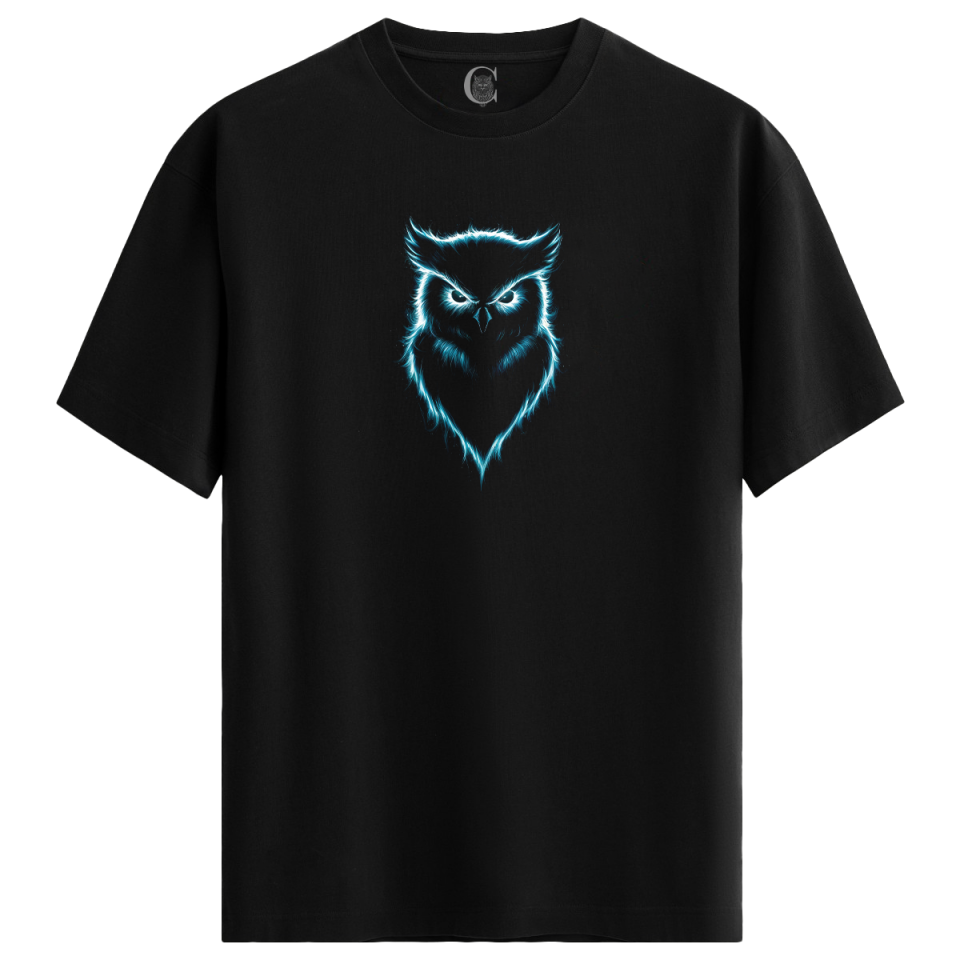 Neon Watcher - %100 Pamuklu Erkek Siyah Tişört - Premium Quality