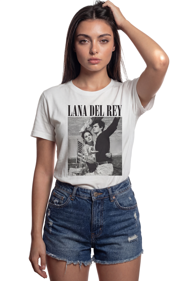 ''Lana Del Rey'' Fotoğraf Baskılı %100 Pamuk Rahat Kesim Premium Kadın Tişört