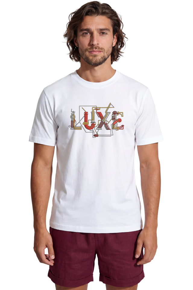 ''Color Luxe'' Özel Tasarım Tipografi Baskılı %100 Pamuk Rahat Kesim Premium Erkek Tişört