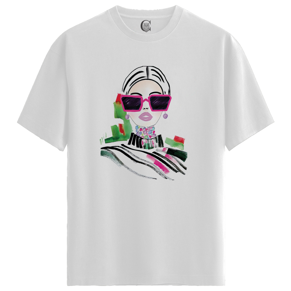 Chic Vision - %100 Pamuklu Kadın Beyaz Tişört - Premium Quality
