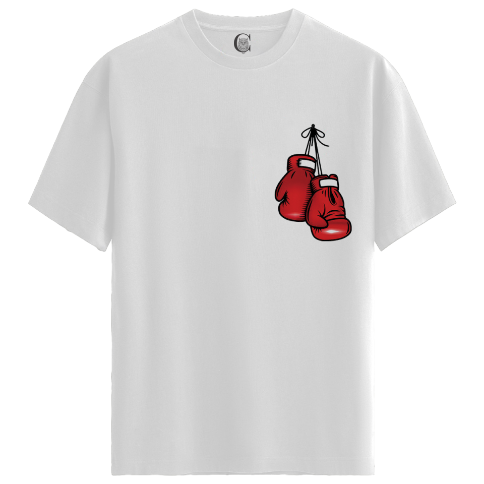 Boxing Spirit - %100 Pamuklu Erkek Beyaz Tişört - Premium Quality