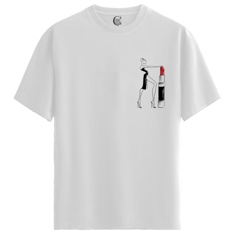 Red Stance - %100 Pamuklu Kadın Beyaz Tişört - Premium Quality