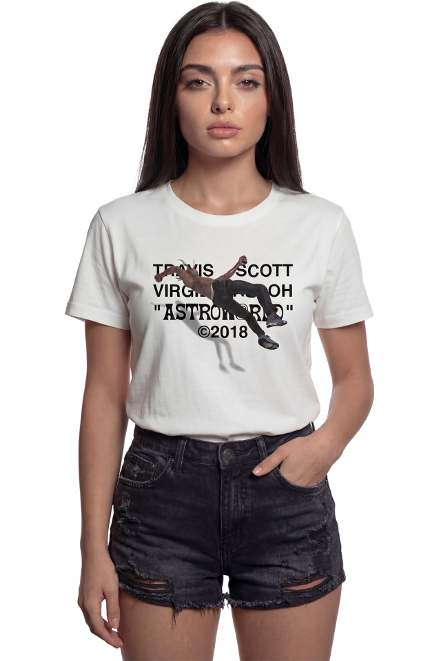 ''Travis Scott Astroworld'' Müzik Temalı Baskılı %100 Pamuk Rahat Kesim Premium Kadın Tişört