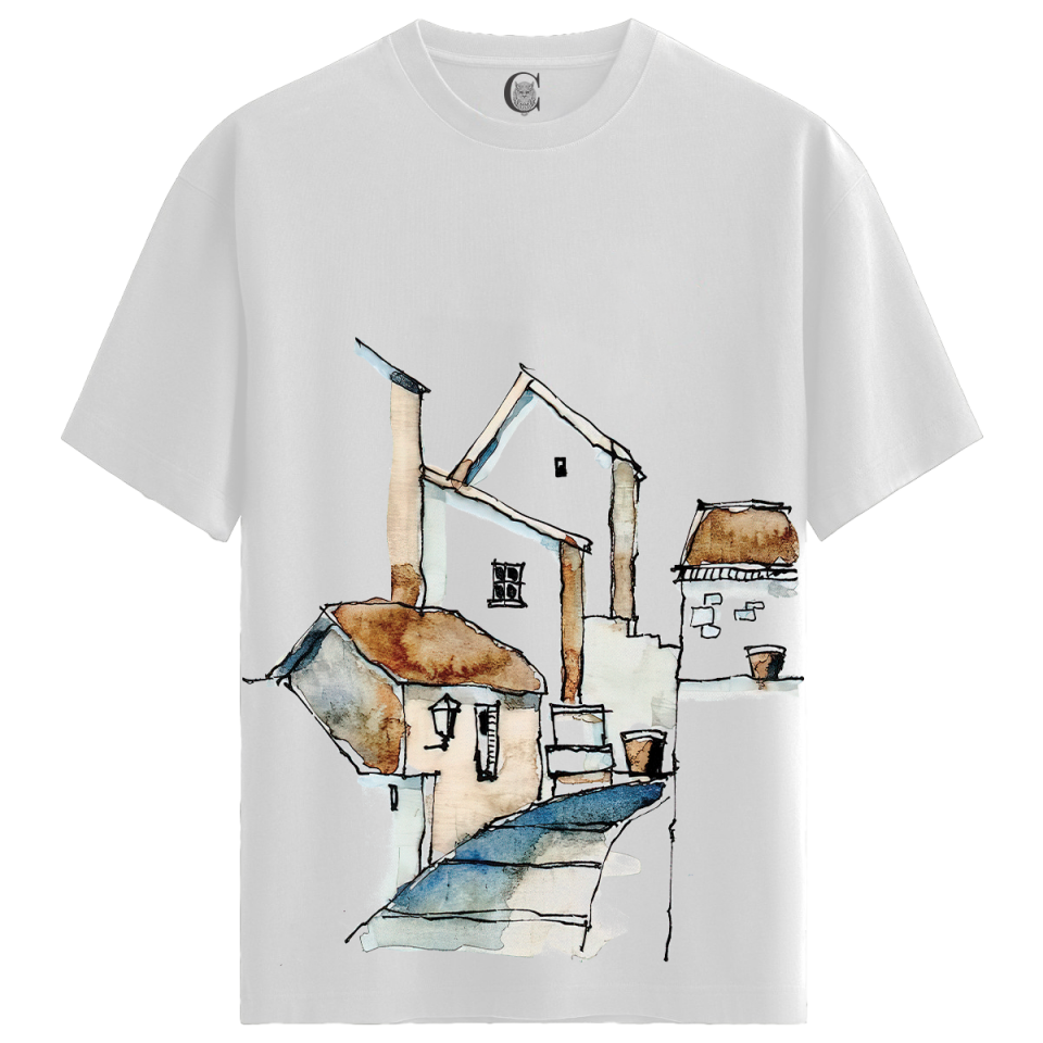 Rustic Alley - %100 Pamuklu Erkek Beyaz Tişört - Premium Quality