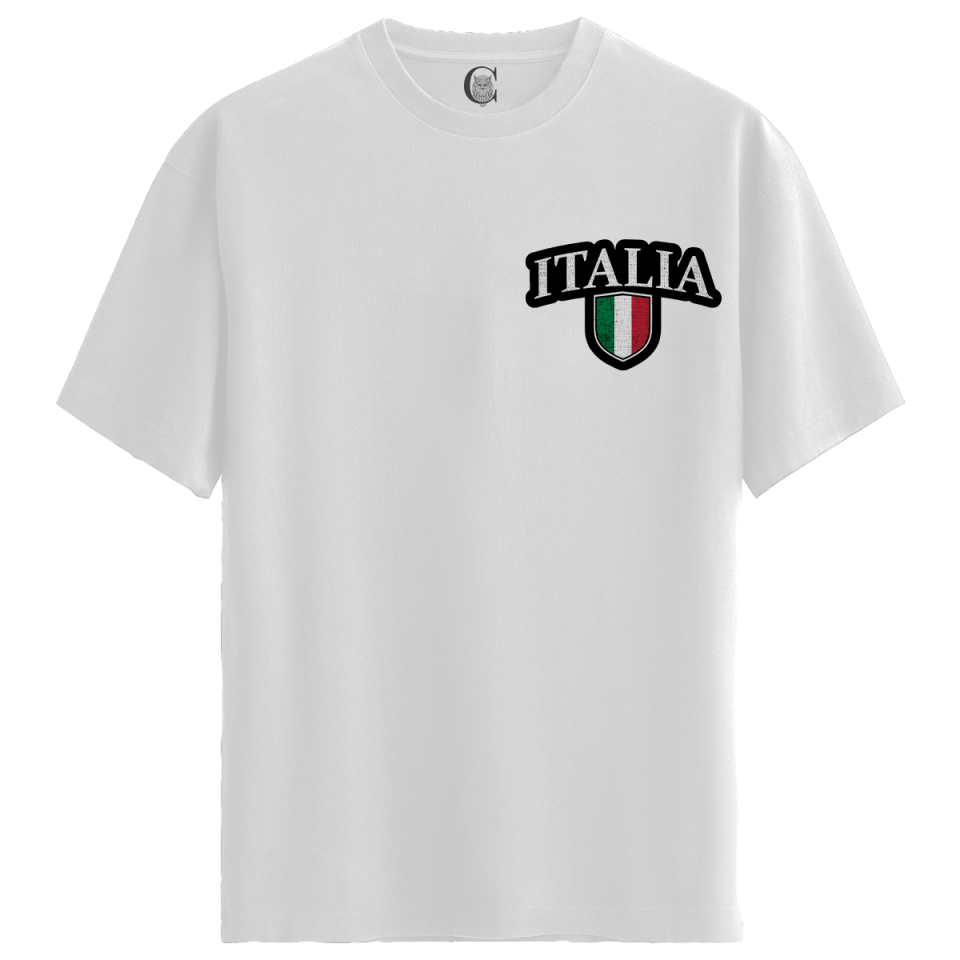 Italia - %100 Pamuklu Kadın Beyaz Tişört - Premium Quality