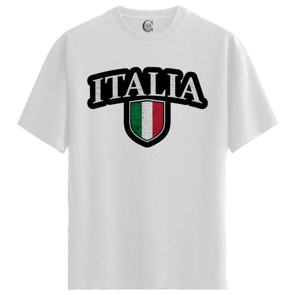 Italia Shield - %100 Pamuklu Kadın Beyaz Tişört - Premium Quality