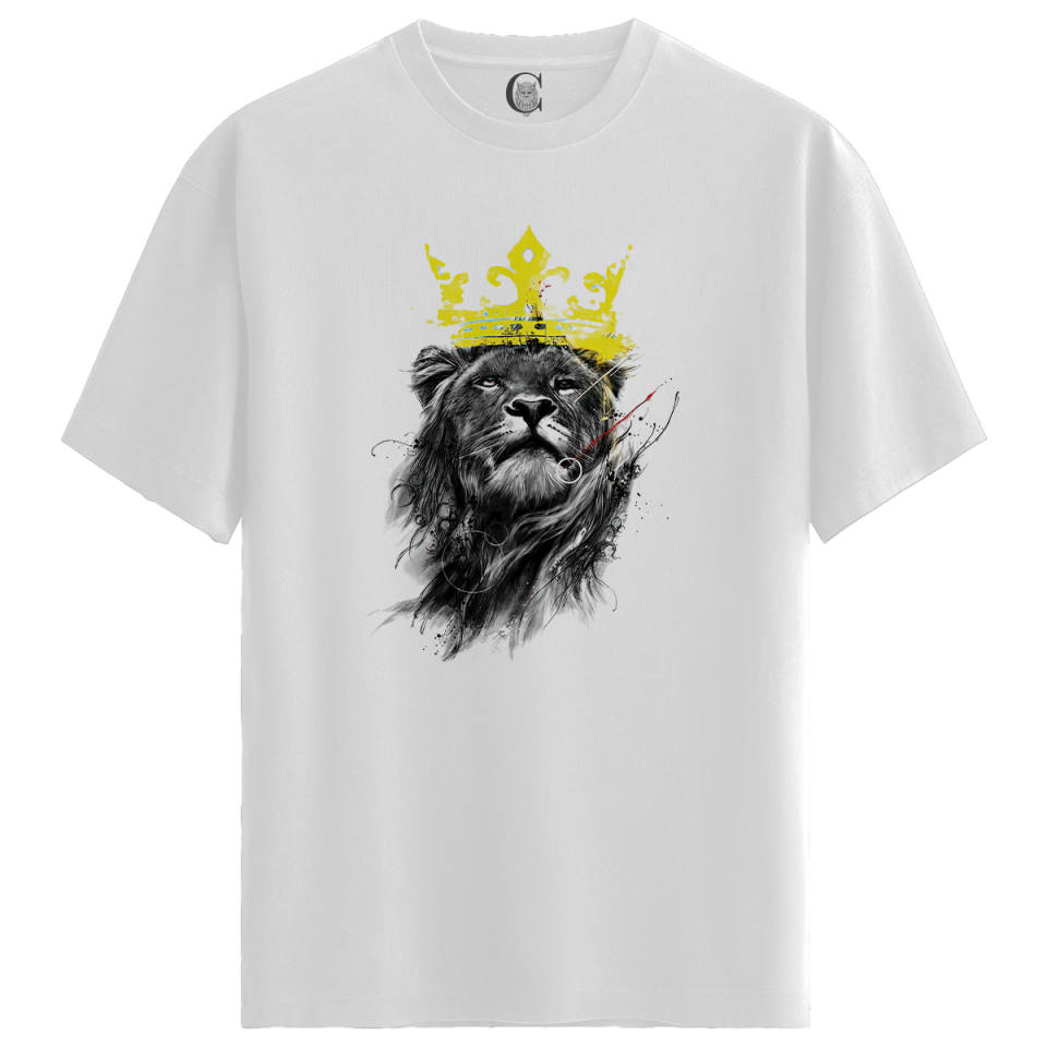 King Instinct - %100 Pamuklu Kadın Beyaz Tişört - Premium Quality