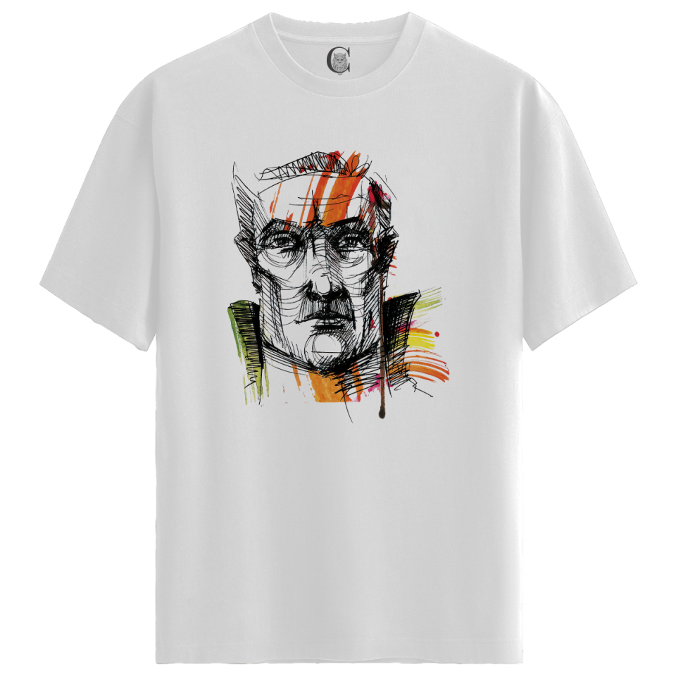 Fragments of Thought - %100 Pamuklu Erkek Beyaz Tişört - Premium Quality