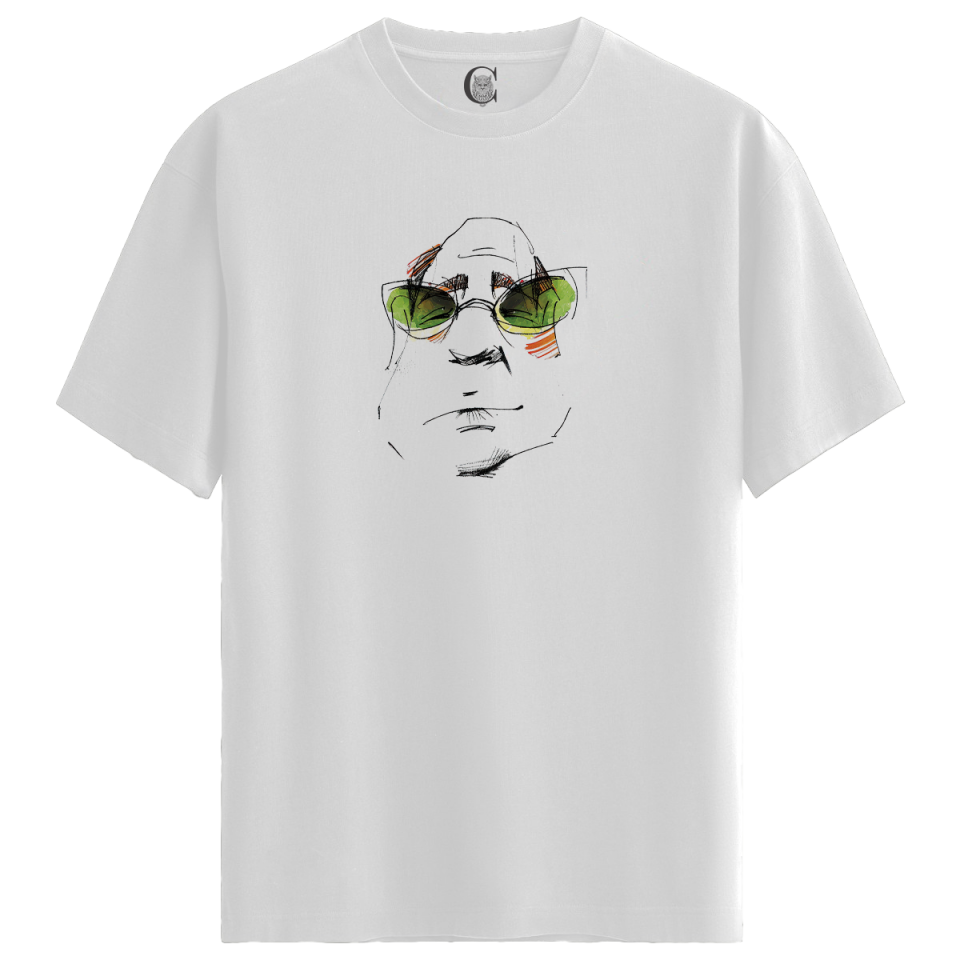Reflected Vision - %100 Pamuklu Erkek Beyaz Tişört - Premium Quality
